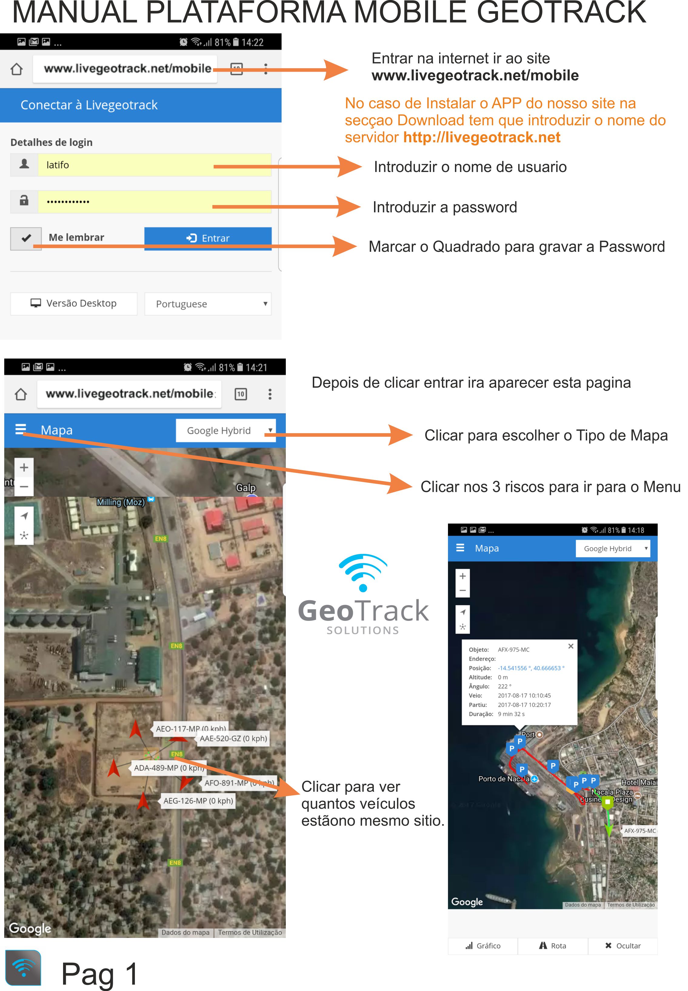 Manual do Utilizador Geotrack Pag1